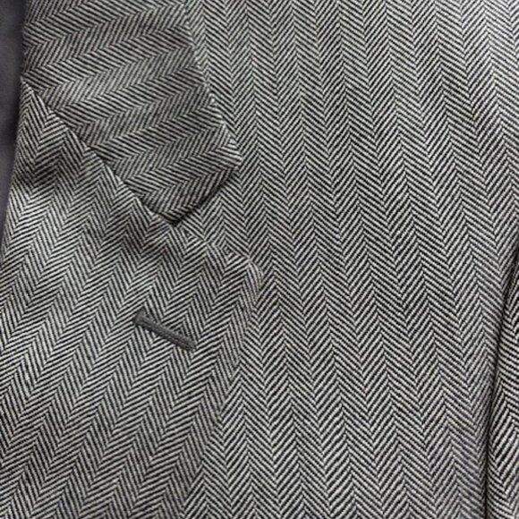 Izod Blazer Men 40R Gray 100% Silk Sport Coat 2 Button Blazer Herringbone Jacket - Picture 5 of 11